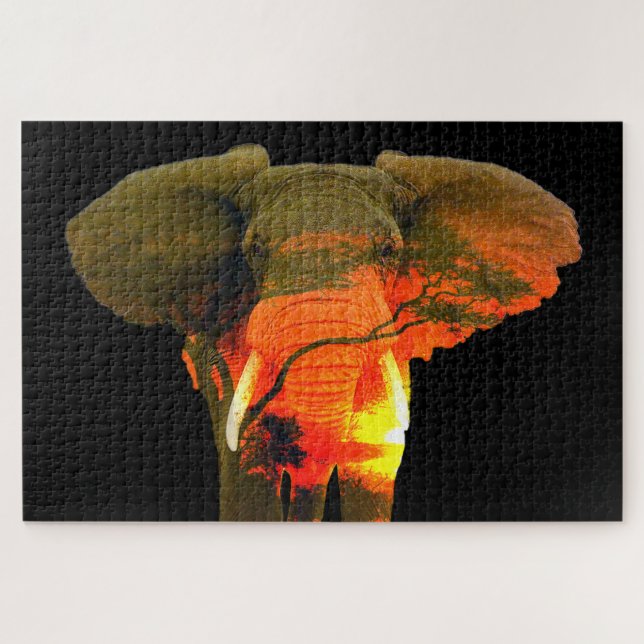 African Elephant and the Serengeti Jigsaw Puzzle (Horizontal)