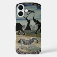 African Elephant Art Print iPhone 16 Case
