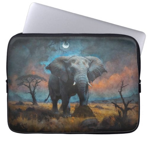 African Elephant at Dusk Laptop Sleeve