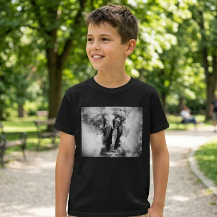 African Elephant Black and White Watercolor T-Shirt