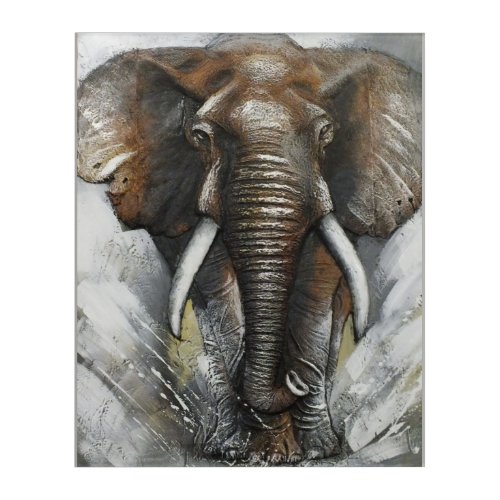 African Elephant Charging Acrylic Print