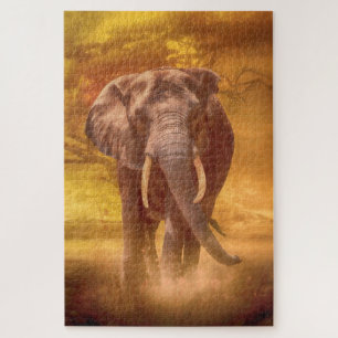African Elephant Charging "Nobility: Jigsaw Puzzle