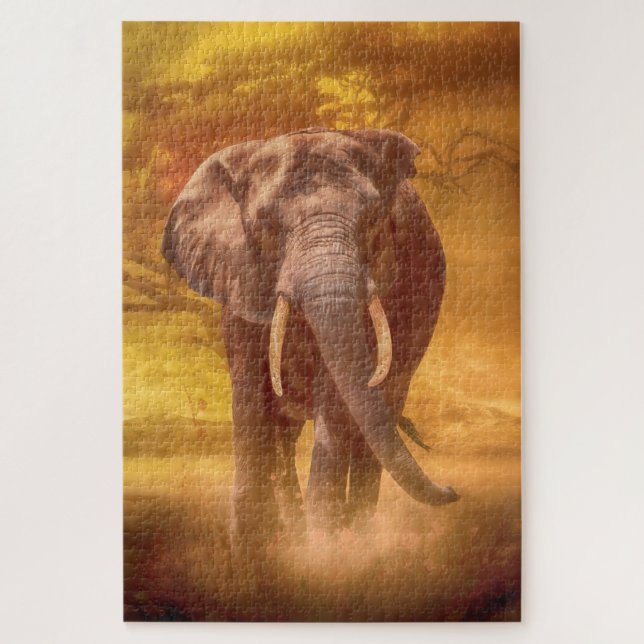 African Elephant Charging "Nobility: Jigsaw Puzzle (Vertical)