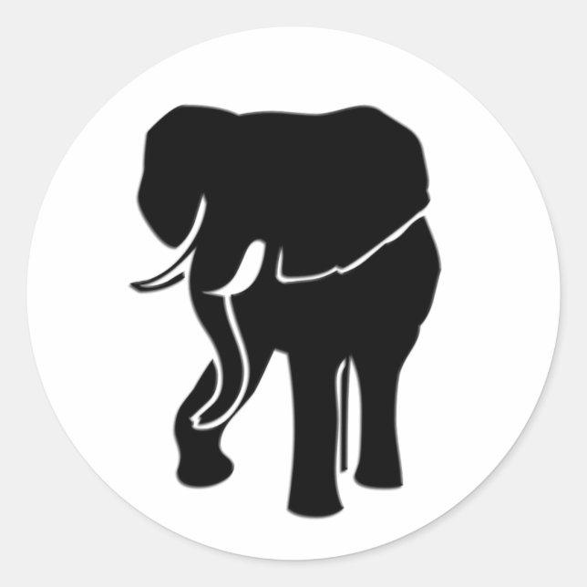 African Elephant Classic Round Sticker (Front)