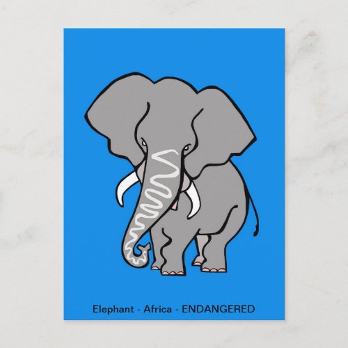  African  ELEPHANT _Conservation _ ecology _ Blue Postcard