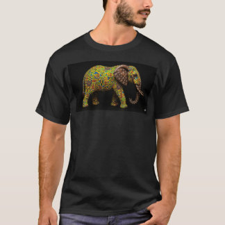 African Elephant Design In Black T-Shirt