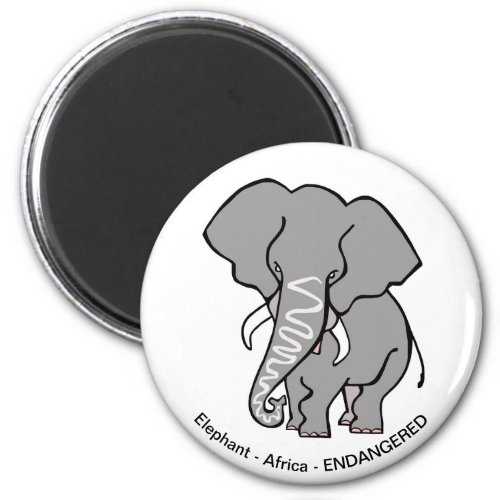 African ELEPHANT_ Endangered animal _magnet Magnet