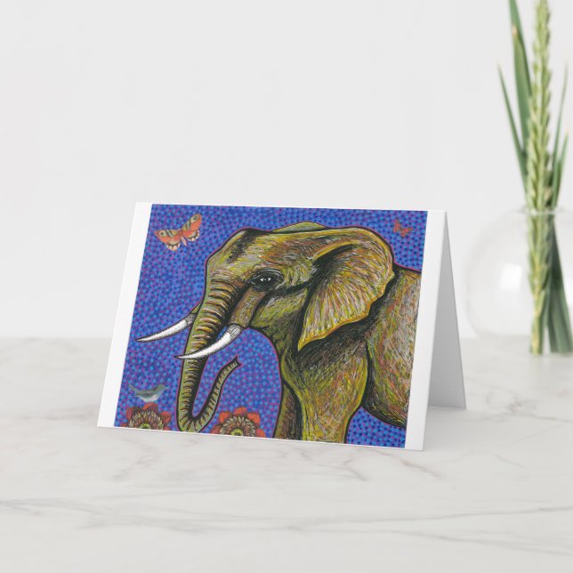 African Elephant Greeting Card (Front)