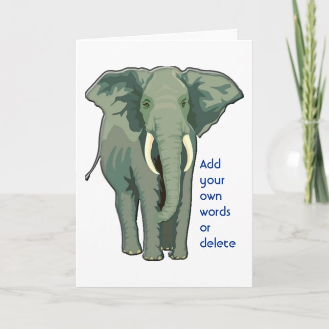 African Elephant Greeting Card (Front)