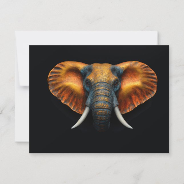 African elephant head  note card (Front)