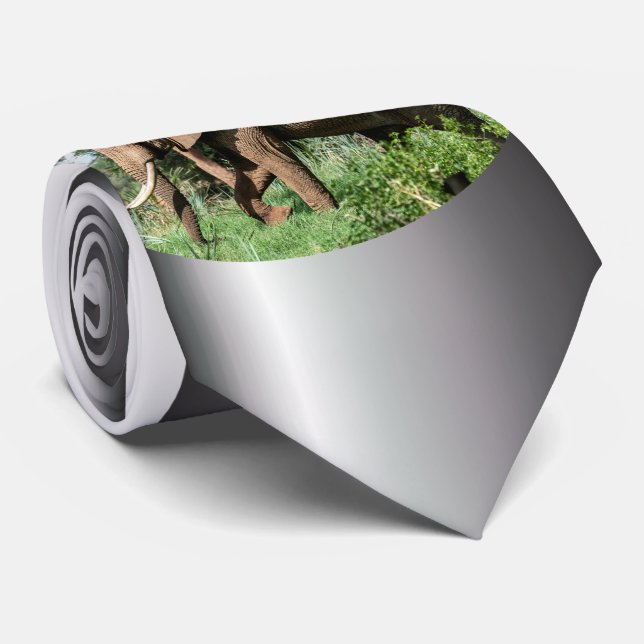 African Elephant in the Safari Neck Tie (Rolled)