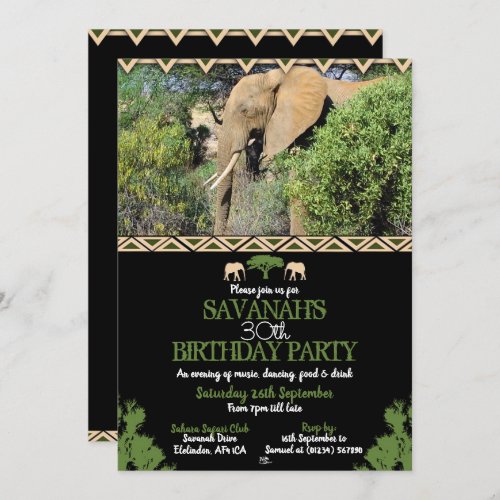 African Elephant Invitations