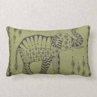 African Elephant Lumbar Pillow