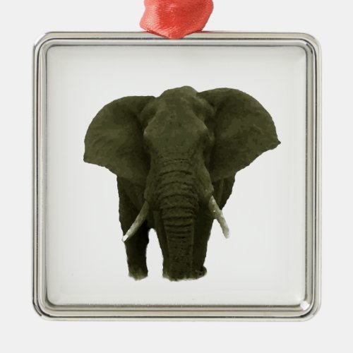 African Elephant Metal Ornament