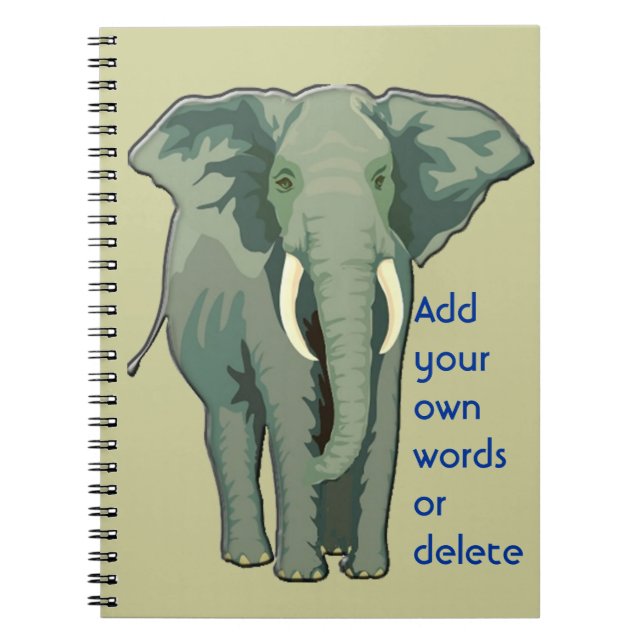 African Elephant Notebook (See Directions Below) (Front)
