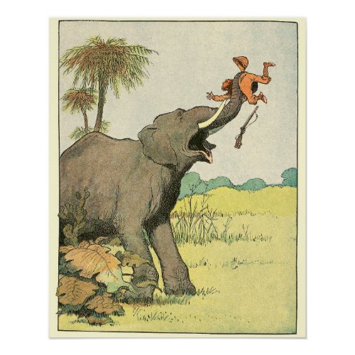 African Elephant  Nursery Rhyme Animals Perfect Poster