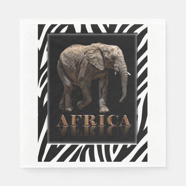 AFRICAN ELEPHANT PAPER NAPKINS (Front)