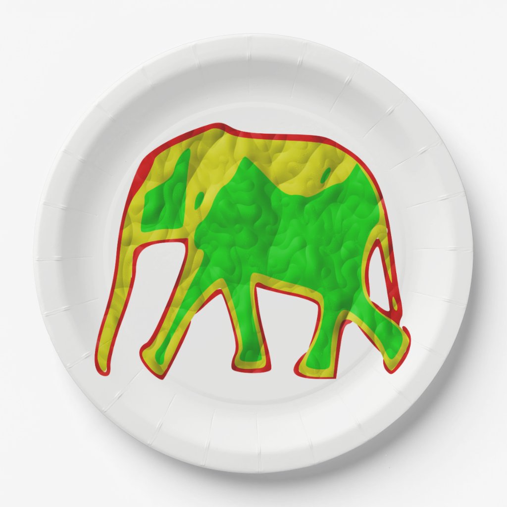 Elephant paper plate | dulski art