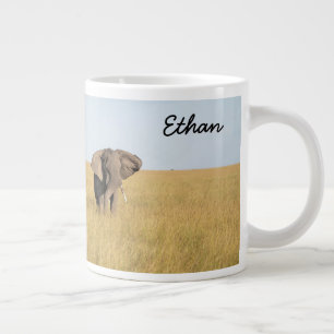 African Elephant Personalize Name Seriously Giant Coffee Mug