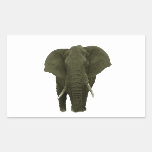 African Elephant Rectangular Sticker