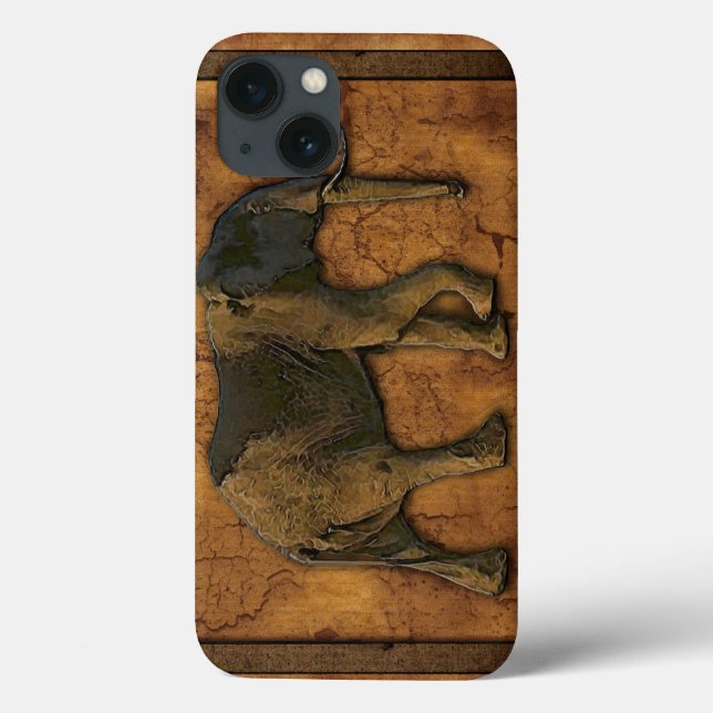 African Elephant & Rustic Background Case-Mate iPhone Case (Back)