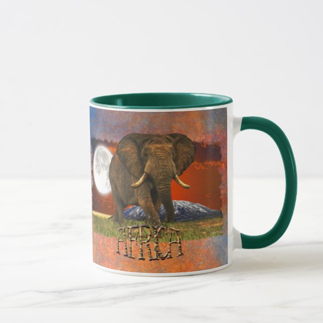 African Elephant & Savannah Moon AFRICA Mug (Right)