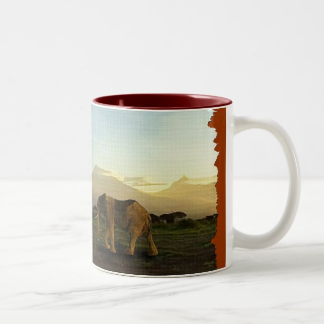 African Elephant Series Two-Tone Coffee Mug (Right)