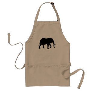 African Elephant Silhouette Adult Apron