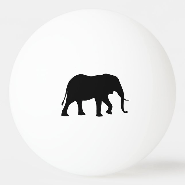 African Elephant Silhouette Ping-Pong Ball (Front)