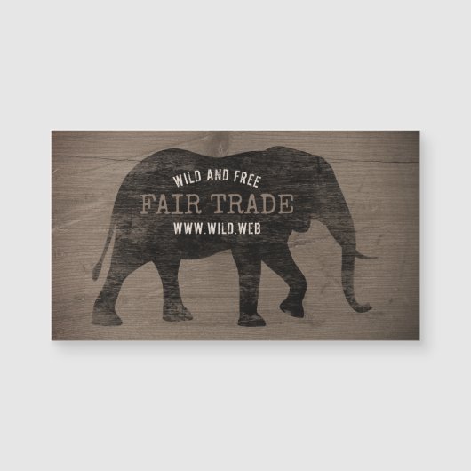 African Elephant Silhouette Rustic Style (Front)