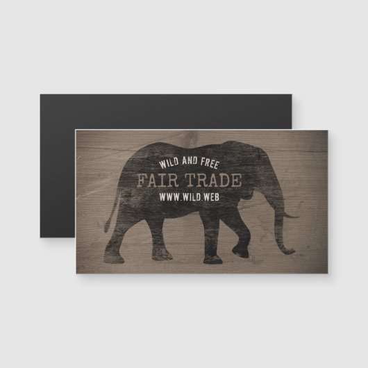 African Elephant Silhouette Rustic Style (Front/Back)