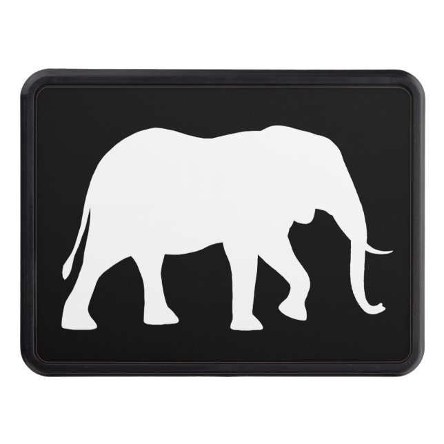 African Elephant Silhouette Tow Hitch Cover (Front)