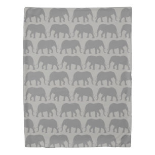 African Elephant Silhouettes Pattern Duvet Cover