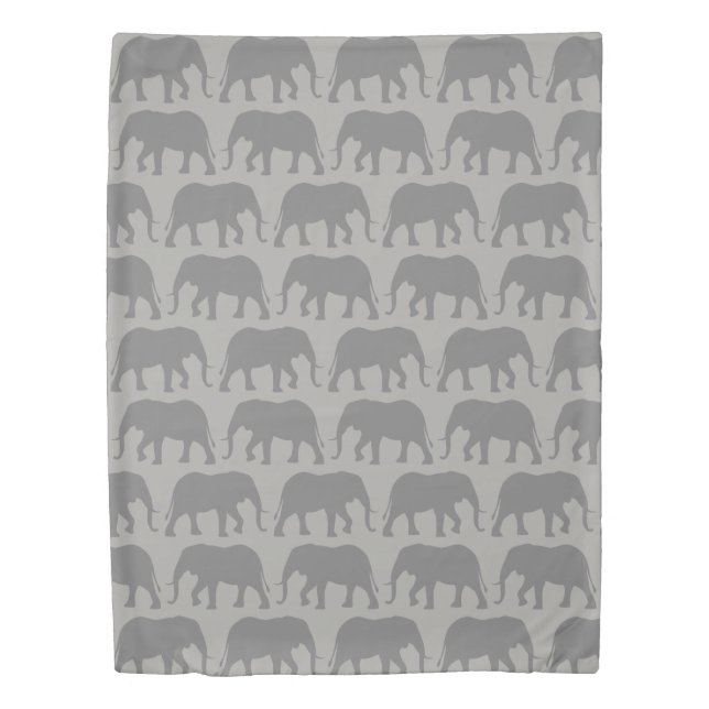 African Elephant Silhouettes Pattern Duvet Cover (Front)