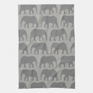 Embroidered Kitchen Bar Hand Towel African Gray  Elephant  Wildlife Endangered
