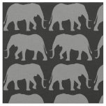 African Elephant Silhouettes Wildlife Patterned Fabric