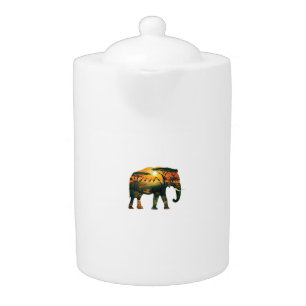 African Elephant Sunset Safari Nature Lovers Shirt Teapot