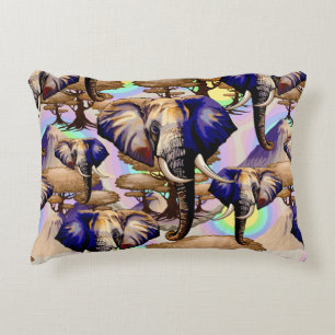 African Elephant Surreal Portrait Accent Pillow