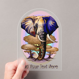 African Elephant Surreal Portrait Acrylic Invitations