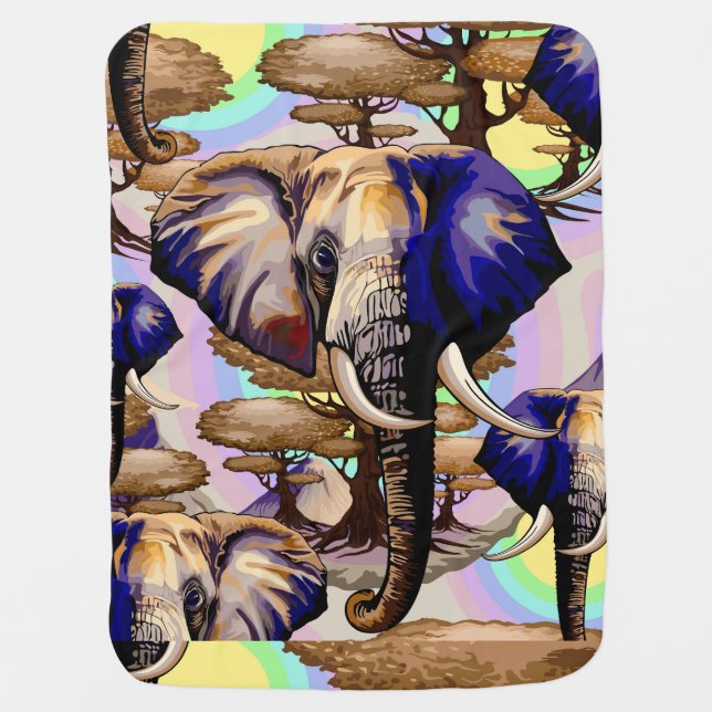 African Elephant Surreal Portrait  Baby Blanket (Front)