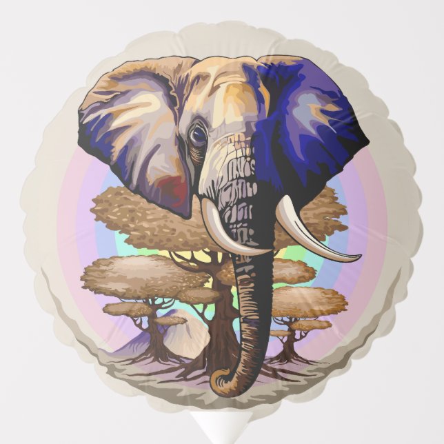 African Elephant Surreal Portrait  Balloon (Front)