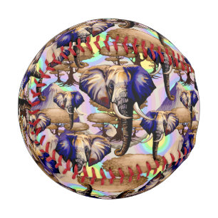 African Elephant Surreal Portrait  Baseball