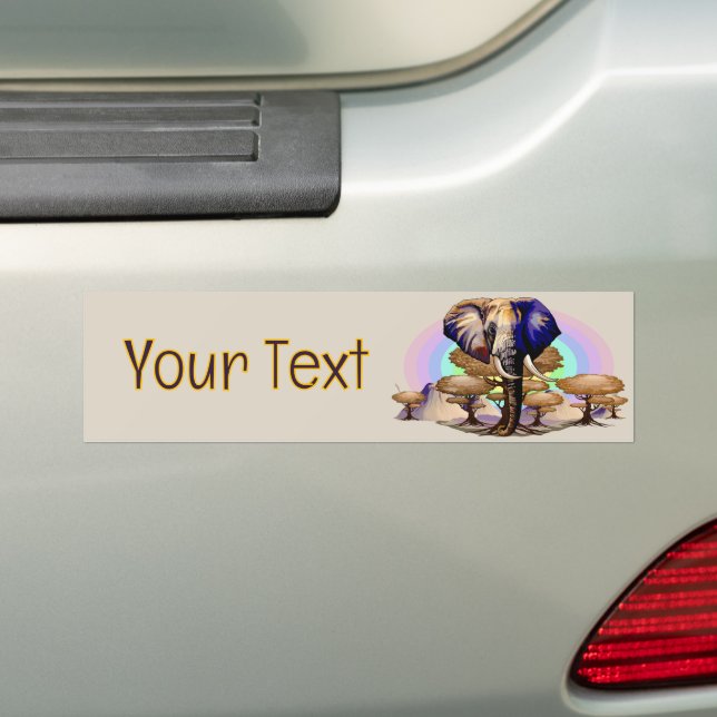 African Elephant Surreal Portrait  Bumper Sticker (On Car)