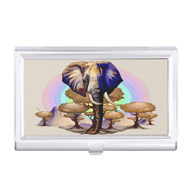 African Elephant Surreal Portrait  Business Card Case (Front)