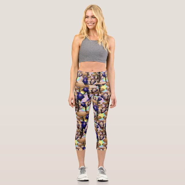 African Elephant Surreal Portrait  Capri Leggings (Front)
