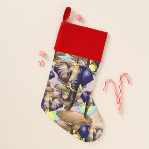 African Elephant Surreal Portrait  Christmas Stocking