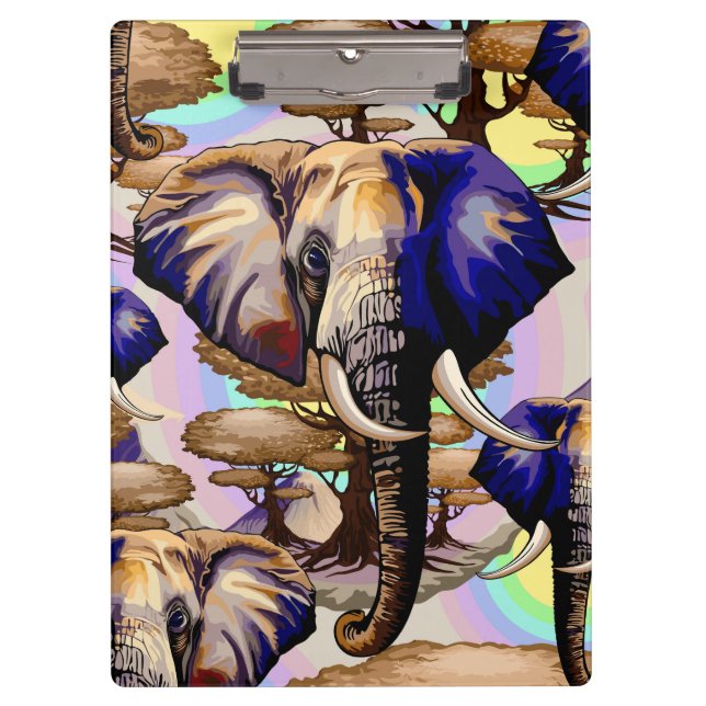 African Elephant Surreal Portrait  Clipboard (Front)