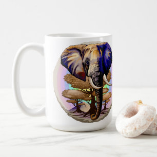 African Elephant Surreal Portrait Coffee Mug