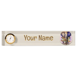 African Elephant Surreal Portrait Desk Name Plate