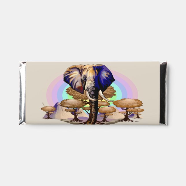 African Elephant Surreal Portrait  Hershey Bar Favors (Front)